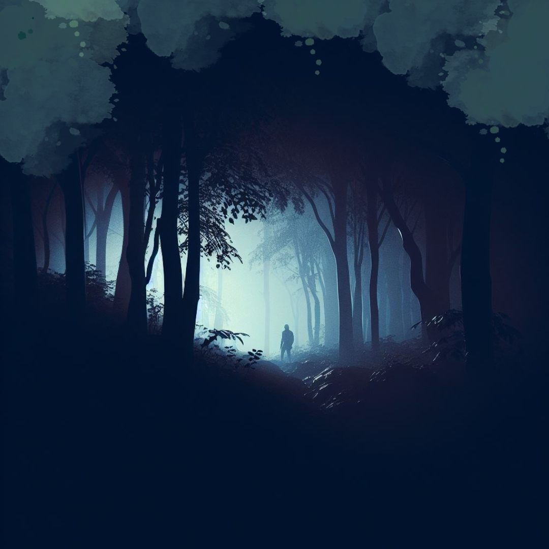 silhouette de nuit en forêt - Plainte de l'âme : le chant vibrant des abysses
